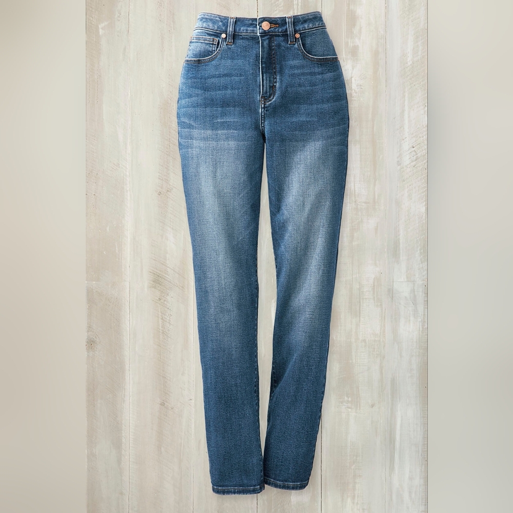 Coldwater Creek- Shape Me High-Rise Straight Leg Jeans, Sz. 14